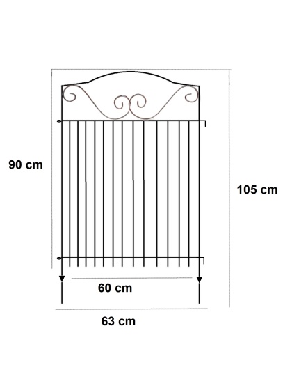Steel Garden Fence 90 Cm Hight 3 Meter Set
