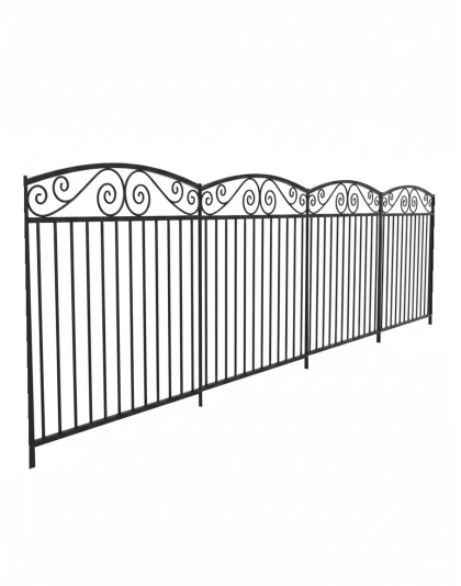 Steel Garden Fence 90 Cm Hight 3 Meter Set