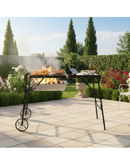 Rustic Garden Grill With Serving Rack (€RO Dynamic) Easy Grill Edition