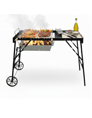 Rustic Garden Grill With Serving Rack (€RO Dynamic) Easy Grill Edition